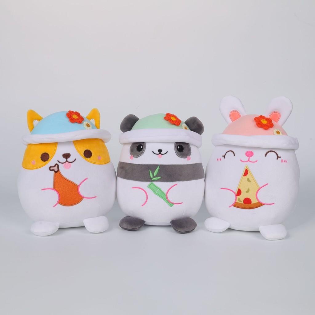 Süßes Plüschtier Hase Panda Kissen Weiche Puppe Geschenk für Kinder Mit entzückenden Tierdesigns