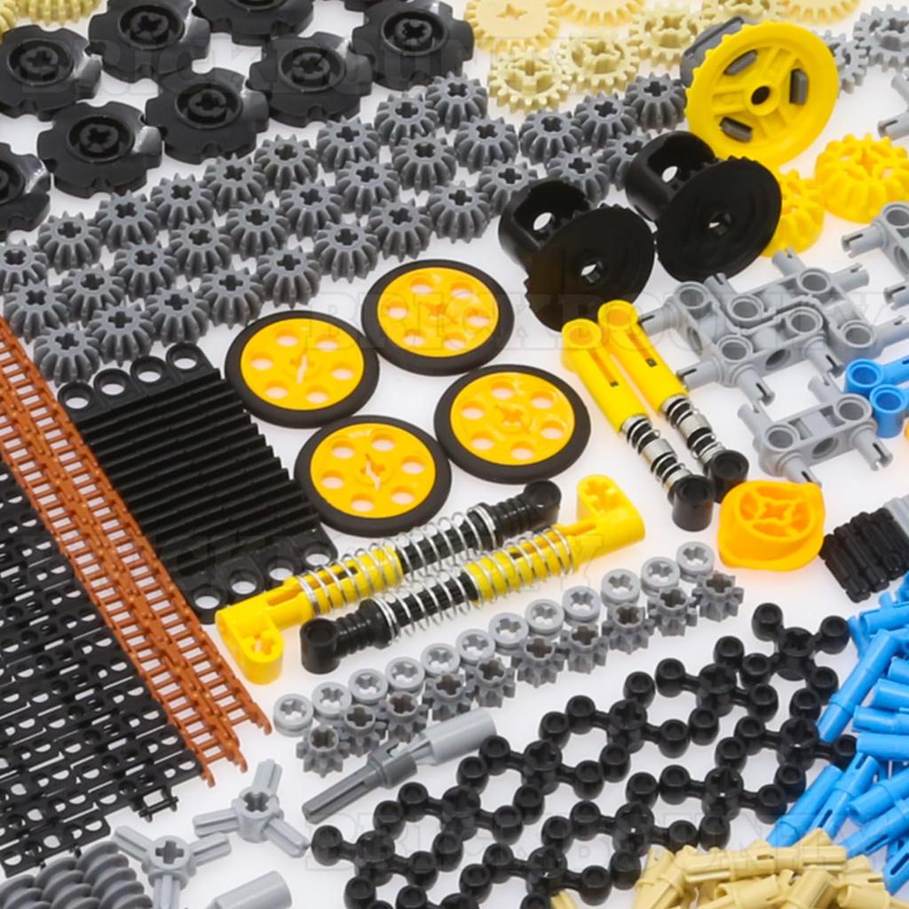 BrickBounty 846 Pcs Technic Parts Compatible with Technic Lift MOC STEM Replacement Kit for Technic Building Blocks Sets, Tires, Wheels, Frames, Arms,