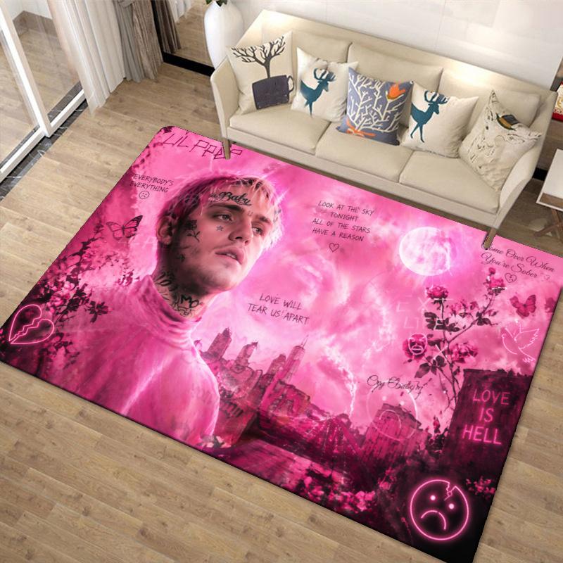 Lil Peep Carpet Rug for Living Room Bedroom Home Sofa Decoration,Kids play Non-slip Floor Mat