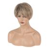 Women Short Bob Wigs Gold Blond With Side Bangs Heat Resistant Fiber Synthetic Straight Wigs Daily Use Cosplay Hair