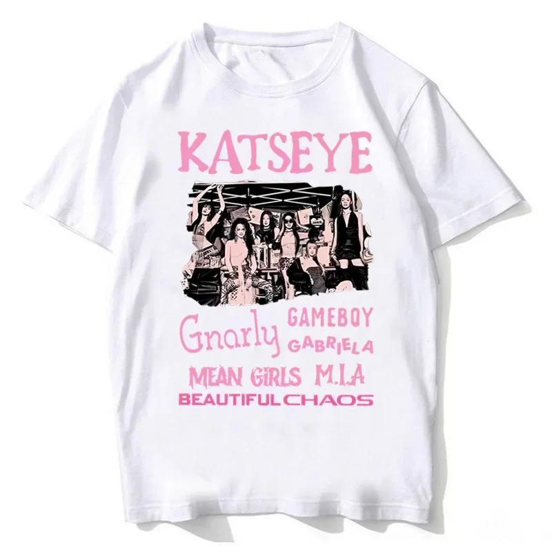 NEW Katseye Beautiful Chaos Tshirt High Quality Retro Cotton Tee for Unisex Unisex Graphic Short Sleeve Shirt Unisex Tops T Shirt
