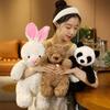 Adorable Rabbit And Panda Plush Toys For Kids' Birthday Gifts