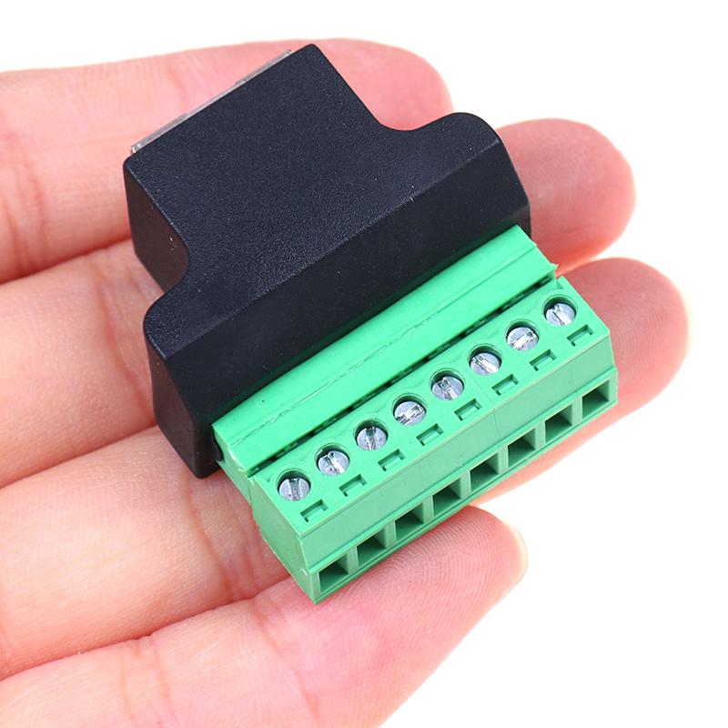 Rj45 Female To Screw Terminal 8 Pin Connector Ethernet Cable Extender Adapter