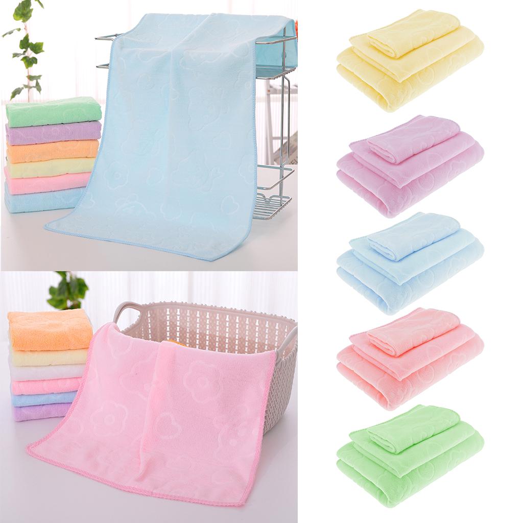3 Sizes Sets Bathroom Gym Bathtowel Bath Sheet Solid Color