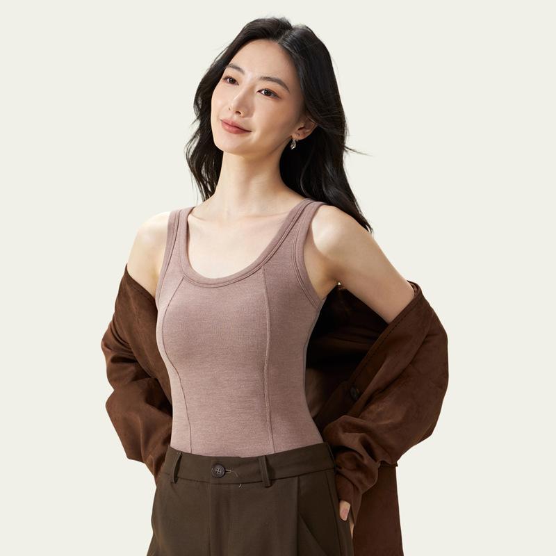 Chunky Knit Cashmere Silk Mermaid Vest with Built-in Bra