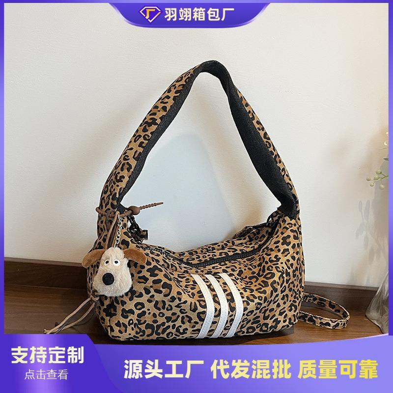 Summer New Handbag Casual Women's Bag Leopard Print Trend Underarm Bag Fashion Shoulder Bag