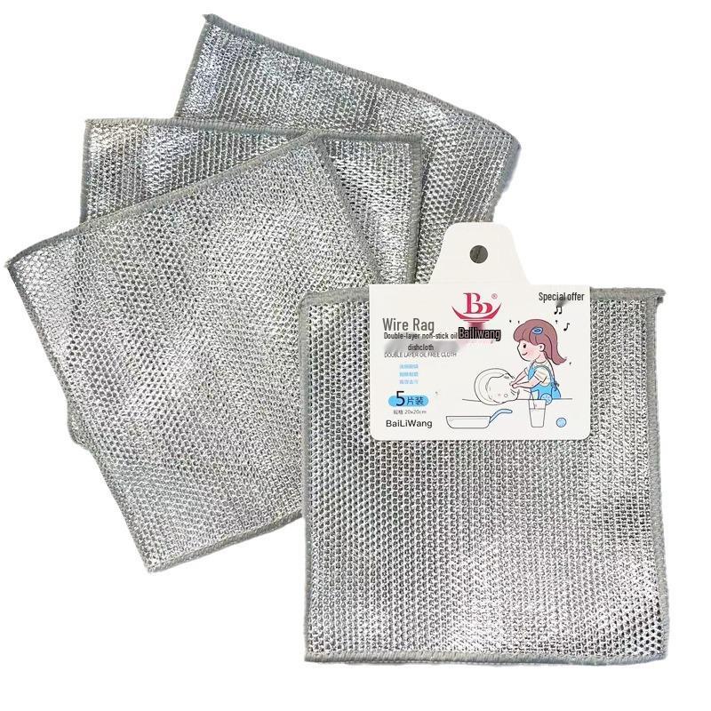 Thickened Absorbent Lint-Free Dishcloths with Gold & Silver Threads for Cleaning Glass