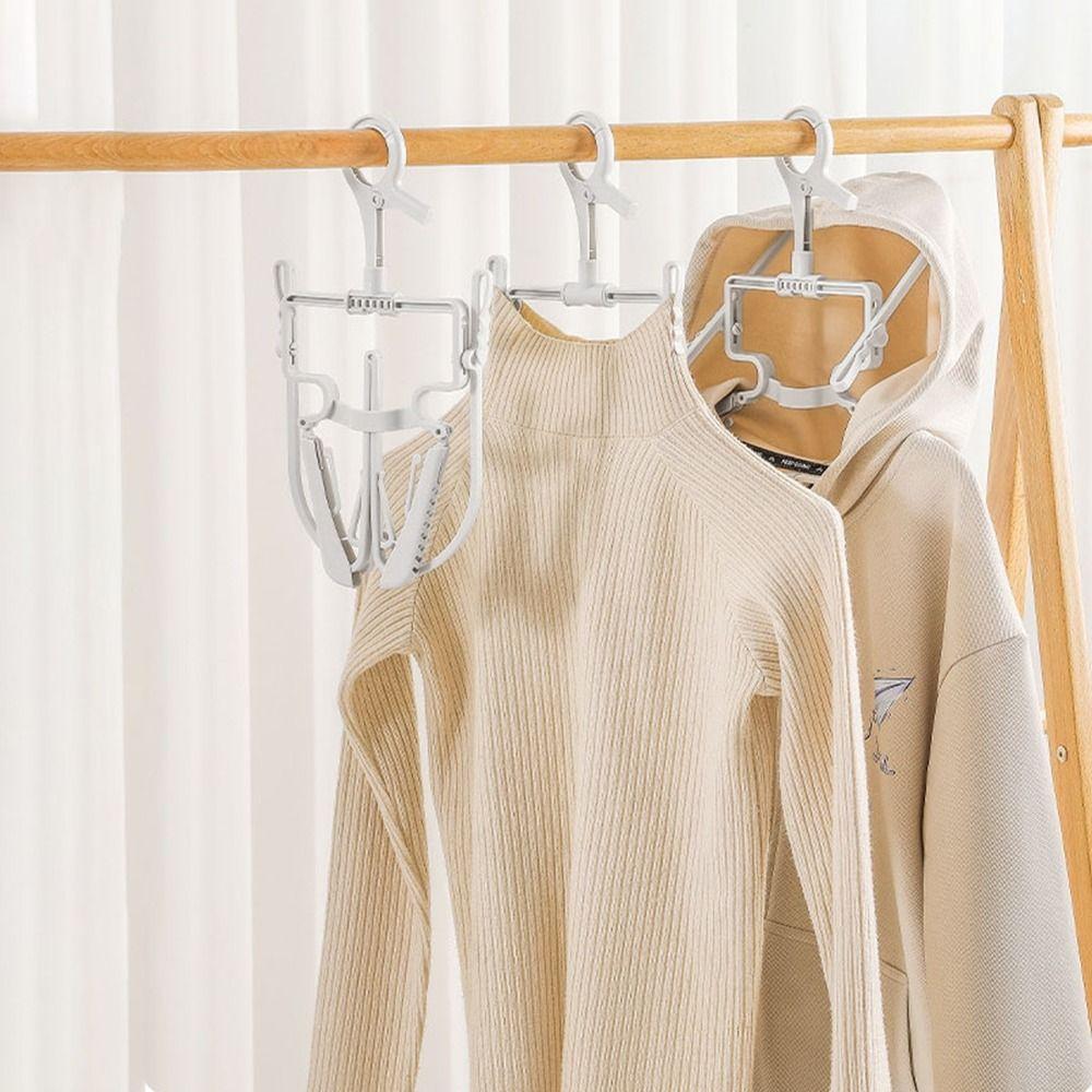 2Pcs Plastic Folding Hoodie Hanger Windproof Clothes Hangers High-neck Sweater Hanger  for Home