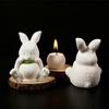 Flexible Silicone Rabbit Shape Planter Mold For Resin Art Concrete Cement Casting And Decorative Candle Container