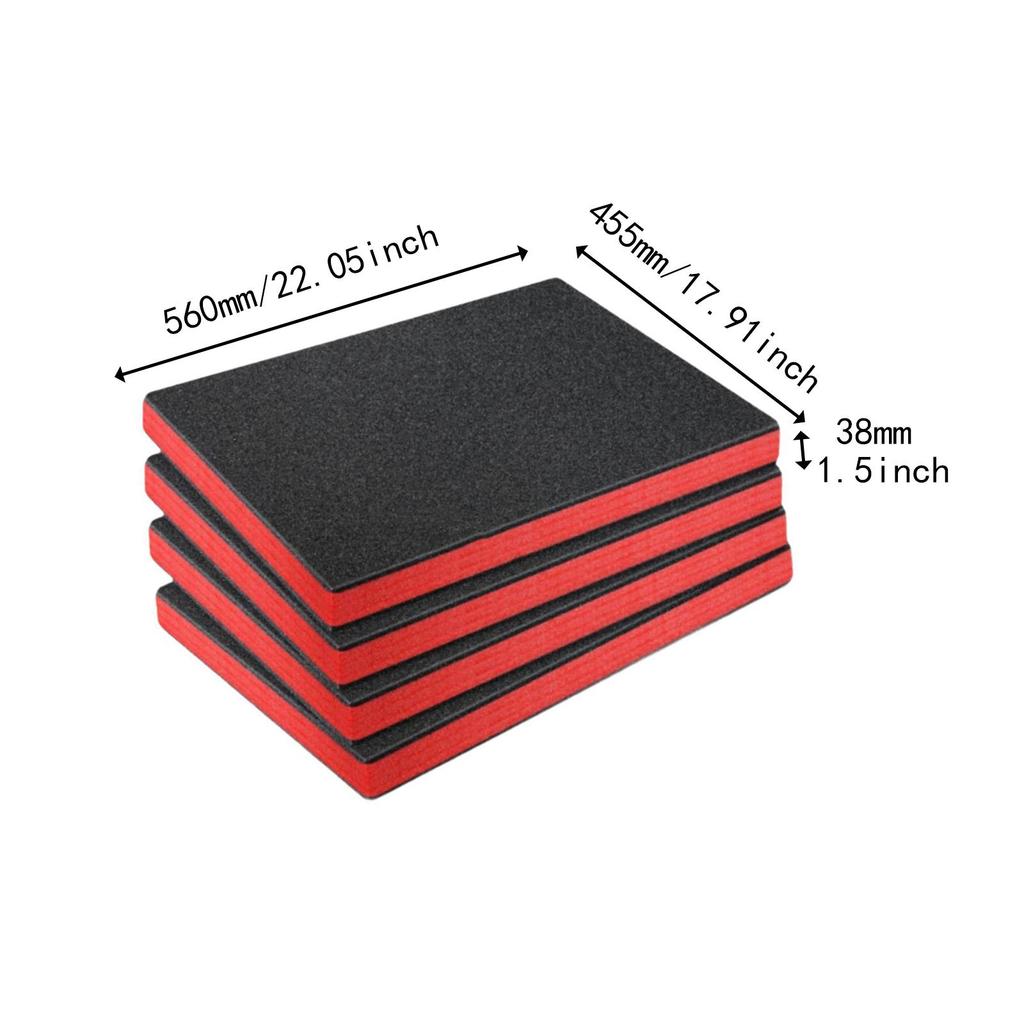 4Pcs Tool Box Foam, for Toolbox Hard Case Portable Kaizen Organizer Easy to Use Cuttable Padding Polyethylene Storage Sheets