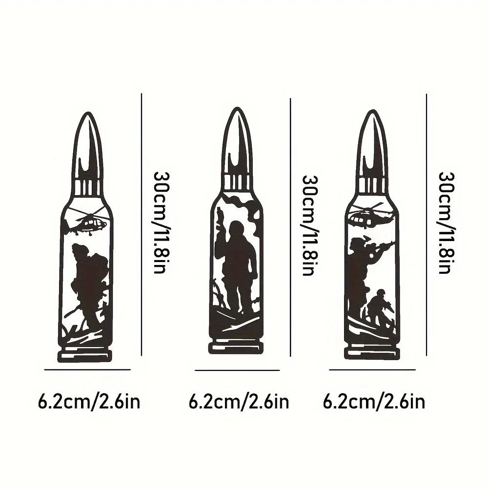 Настенный декор из трех металлических пуль солдата — фото 3