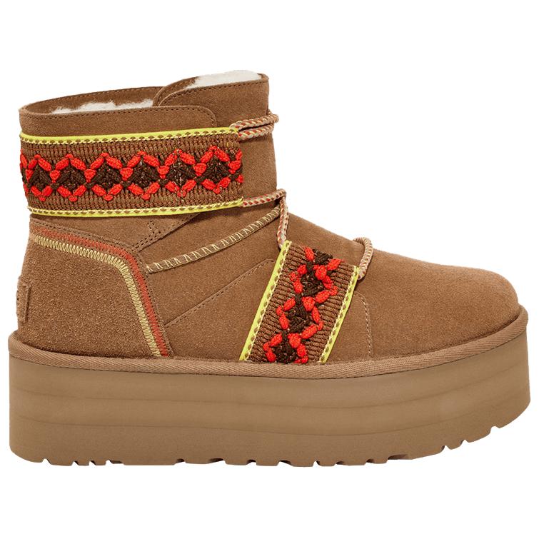 UGG Classic Mini II Platform Braid - Chestnut Women Sneakers Brown 1138492-CHE