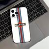Custodia per Telefono Martini R-Racing S-Stripe Per iPhone 17,16,15,14,13,12,11 Plus,Pro Max,XS,Cover Nera in Silicone Morbido