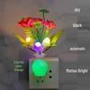 LED Energy-Saving Mushroom Lamp with Colorful Artificial Flowers and Night Light Vase