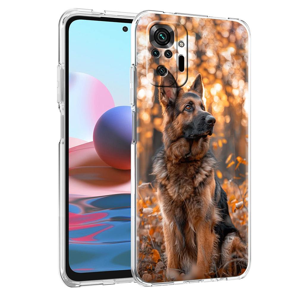 Etui Na Telefon Do Xiaomi Redmi Note 15 14 5G 13 12 10 11 Pro Plus 4G 14C 13C 12C Miękkie Pokrowiec Z TPU Kreskówka Pies Owczarek Niemiecki