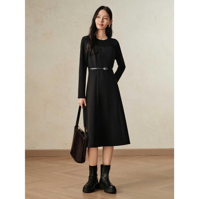 

JUZI ANNACOLLE Spliced Lace Knitted Plush Slim Dress XL