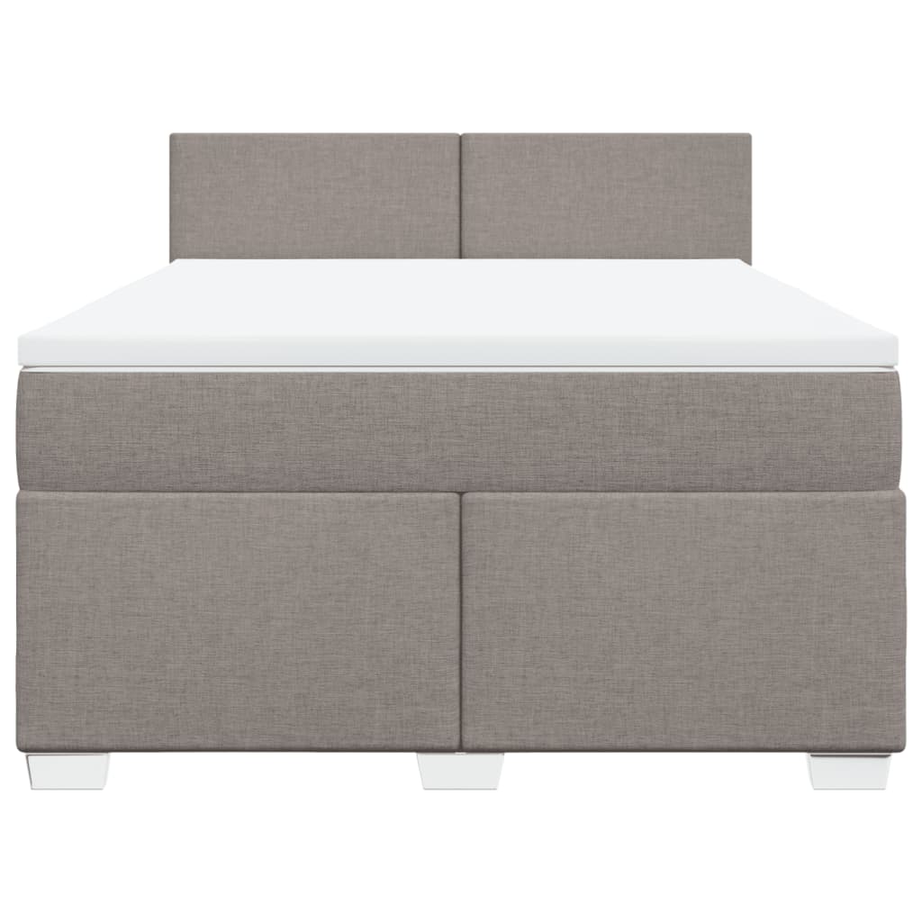 Box Spring Bed with Mattress Taupe 160 x 200 cm Fabric