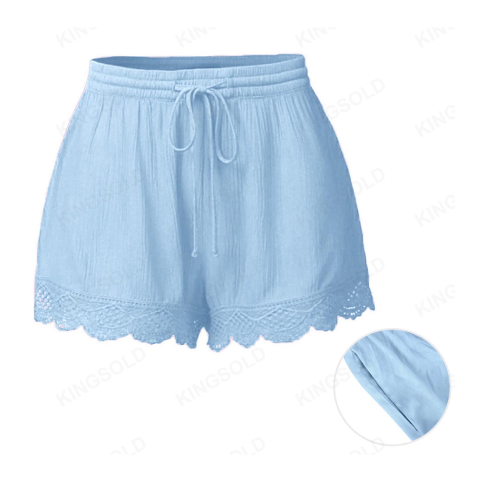 

Женские однотонные шорты, легкие и дышащие повседневные шорты с карманами XXXXXL светло-синий