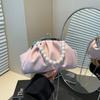 Luxury Pearl Handle Cloud Bag For Women PU Leather Pleated Shoulder Bag Elegant Female Crossbody Bag Clutch Evening Purse