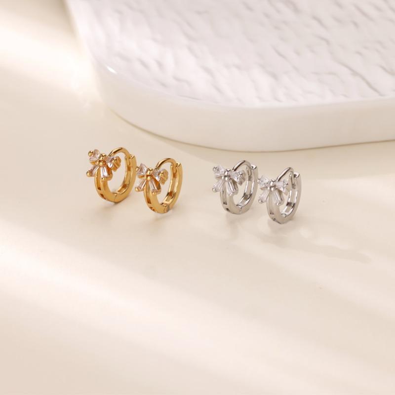 Multi-style Exquisite Geometric Butterfly Inlaid with Zircon Earrings Women's Fashion Retro Temperament Versatile