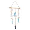 Fisch Windspiel Meeresthema Wandbehang Dekor Massivholz Hanfseil Muschel Fisch Glockenspiel für Zuhause