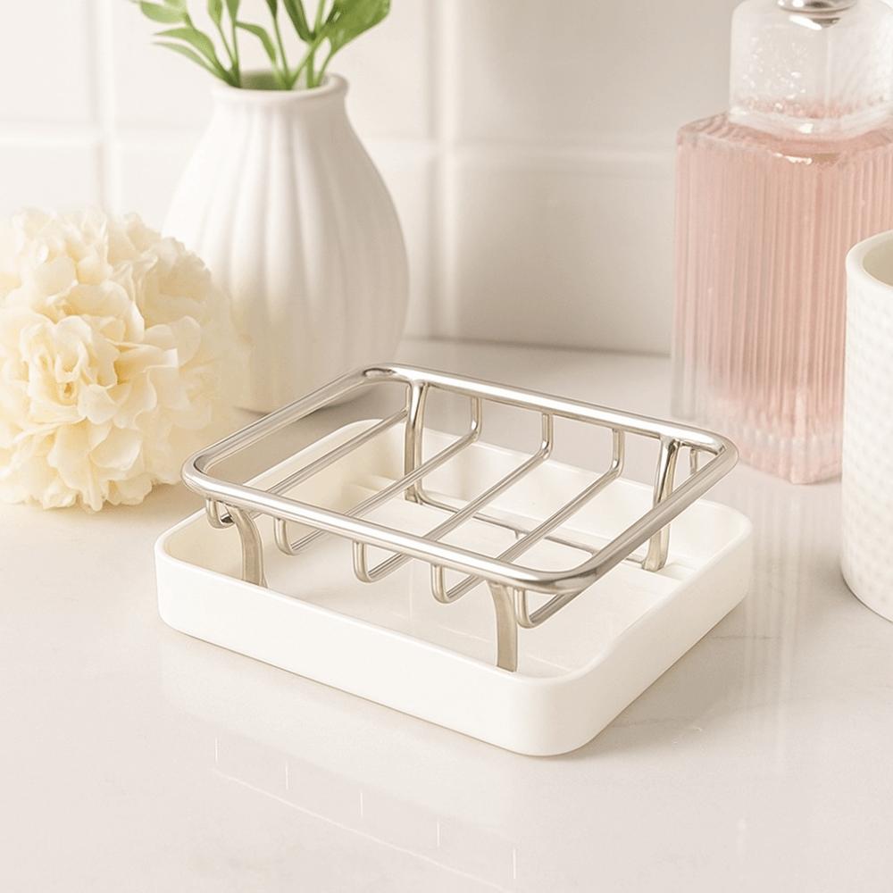 Stainless Steel Double-Layer Soap Box Rustproof Soap Storage Box Convenient Soap Drain Box  Hotel