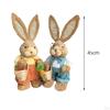 1 Pair Artificial Woven Figures Animal Model Sculpture Standing Statue Doll for Office Easter