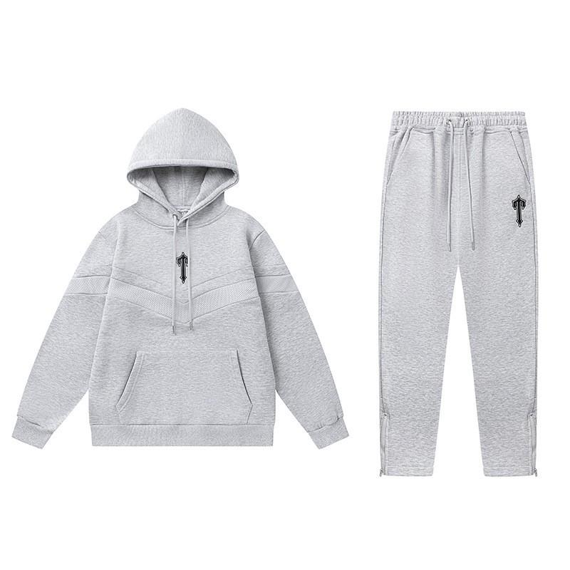 Streetwear Hooded Sweatshirt Set Loose Fit Embroidery Winter Casual Top Youth
