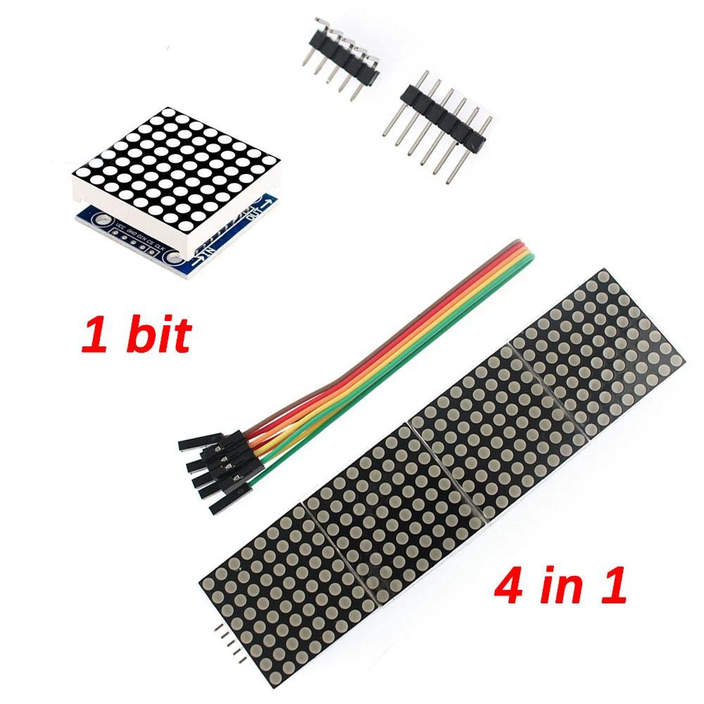 MAX7219 Dot Matrix Module 4 in 1 LED Display Modules Drive With 5 Pin Wires For Arduino Raspberry Pi