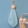 Soft Cute Cartoon Coral Fleece Hanging Hand Towel - Absorbent Kitchen Wiping Cloth