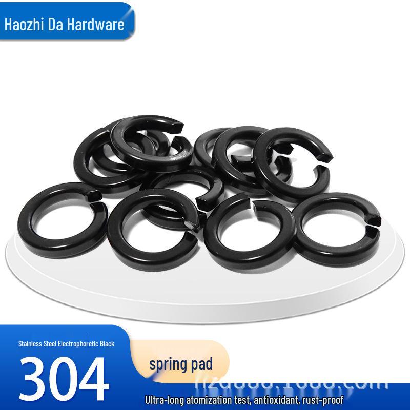 304 Stainless Steel Black Electrophoretic Spring Washer GB93 M2-M12