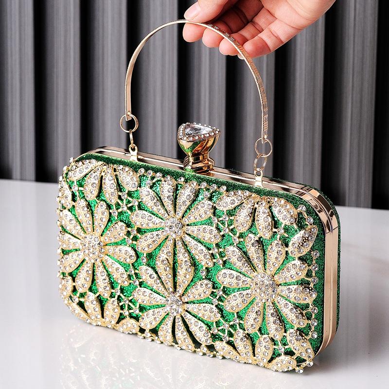 Diamond Luxury Brands Bags Novelty 2026 Evening Flower Clutch Shine Bling Crossbody Bags Fashion High Quality Women's Handbag