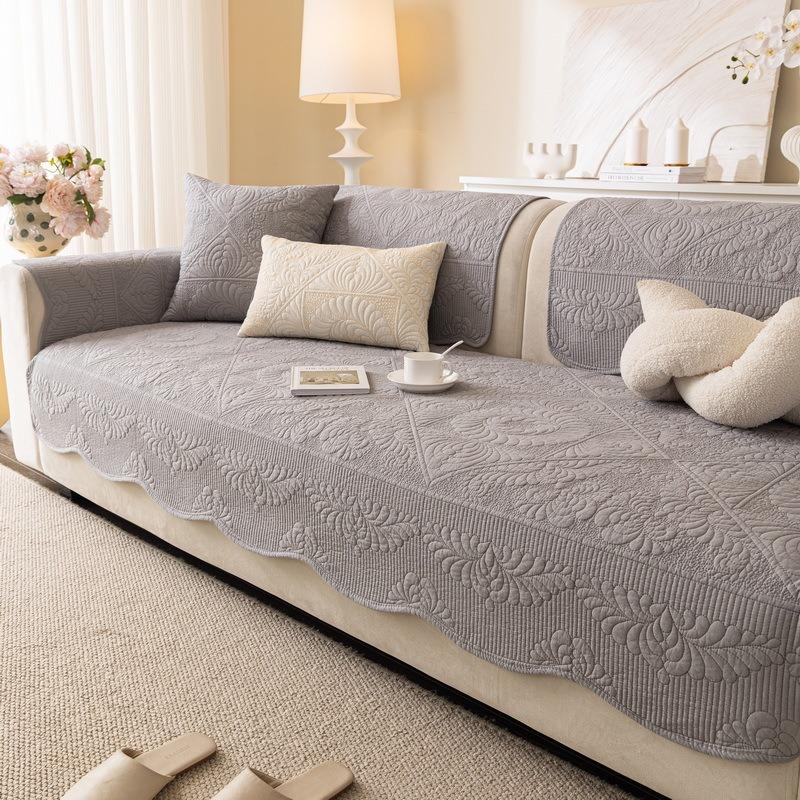 

Pure Cotton Sofa Cover Non-Slip All Seasons Universal Sofa Cushion French Style Dust-Proof Couch Towel Protector For Living Room 1pc 45x45 pillowcase