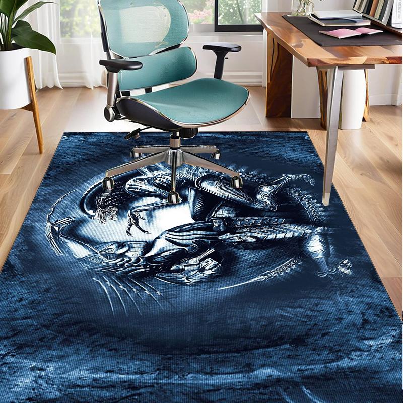 Alien horror Artwork Office Rug Chair Mat, Game Carpet, Suitable for Front Door, Bedroom, Living Room, Desk, Holiday Gift