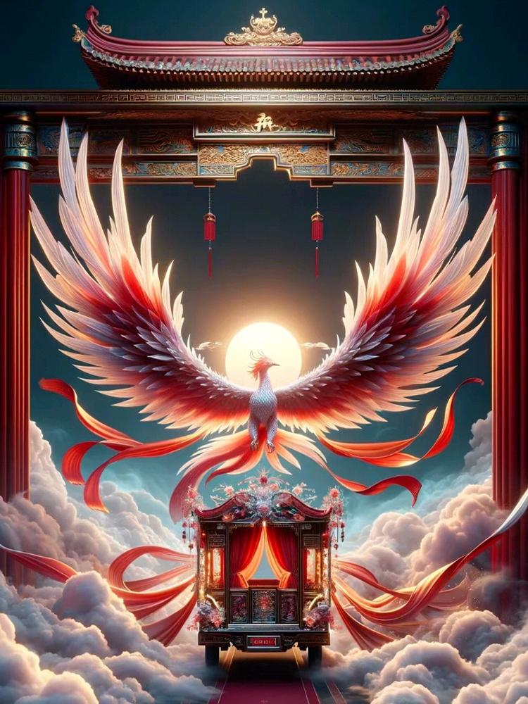 Phoenix 5DDIY Diamantová malba Zvířecí Krajina Obrázek Úplný čtvercový/kulatý Šperk Kříž Vyšívaná mozaika Domácí dekorace