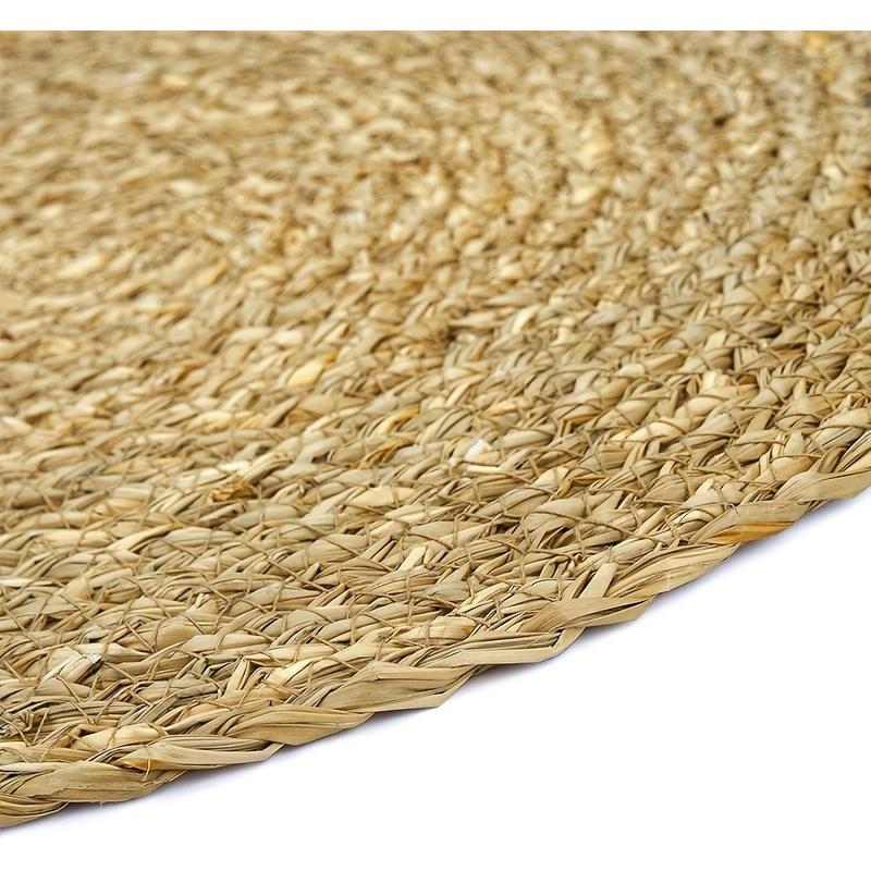 Set of Six, Natural Woven Dinner Plates, Made of Polyester, Measuring 11.0 cm, Heat Resistant, Farmhouse Bohemian Style