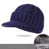 Men's Winter Knit Duckbill Cap: Thick Velvet-Lined, Warm Wool Hat for Cold Weather