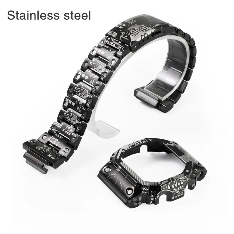 Zestaw Modyfikacyjny Tytanowo-Stalowy do Zegarka Casio G-SHOCK DW5600 GW-M5610 GWB5600 GMW-B5000 Metalowa Koperta Pasek Zamienny