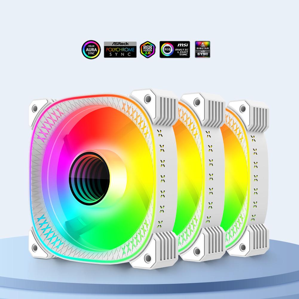 Cooling Fan 5V 3Pin ARGB ARGB CPU Cooler 12V 4PIN PWM ARGB PC Case Cooling Fan Cyclic Mirror Light Effect for Computer Case