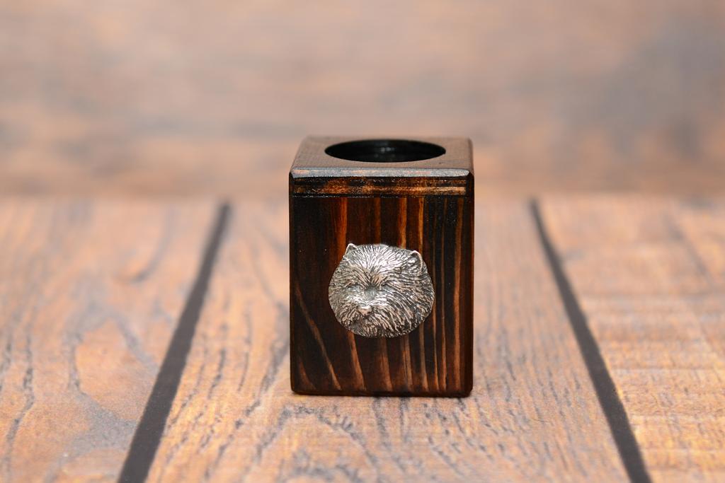 West Highland White Terrier, Westie - Wooden Candle Holder with a Dog, a Unique Souvenir After Losing a Dog, a Handicraft from the Art-Dog Brand