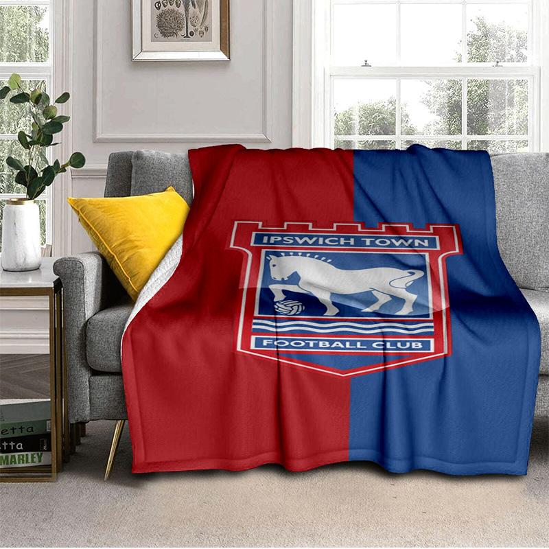 Town Football Club Crest Printed Throws Blanket Soft Flannel Blankets for Couch Bed Gifts for Men Women Picnic blanket Christmas gifts