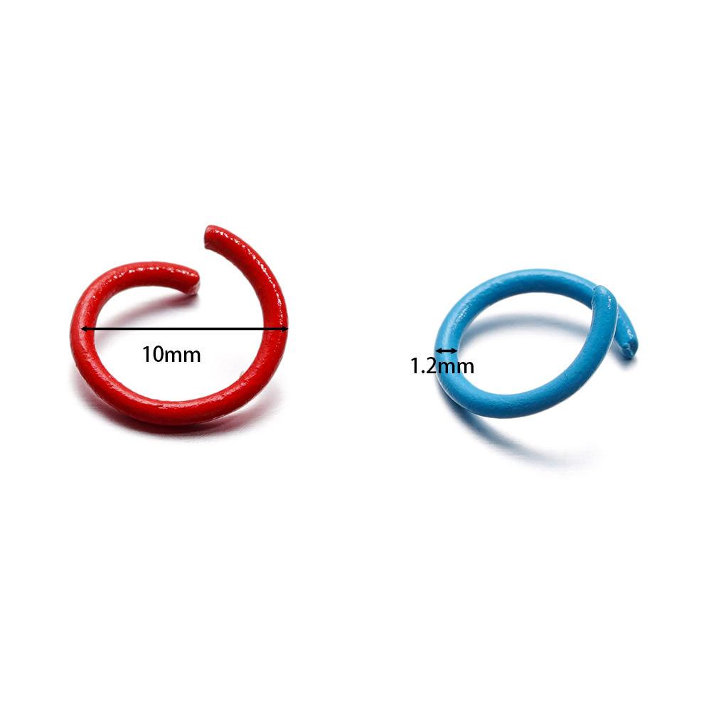 1.2 * 10Mm Open Ring, Colored Painted Iron Ring, Candy Color Connecting Ring, Handmade Diy Keychain Jewelry Ring.