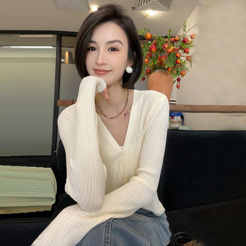 Women's Ice Silk Knit Cardigan - Short Style for Spring & Summer