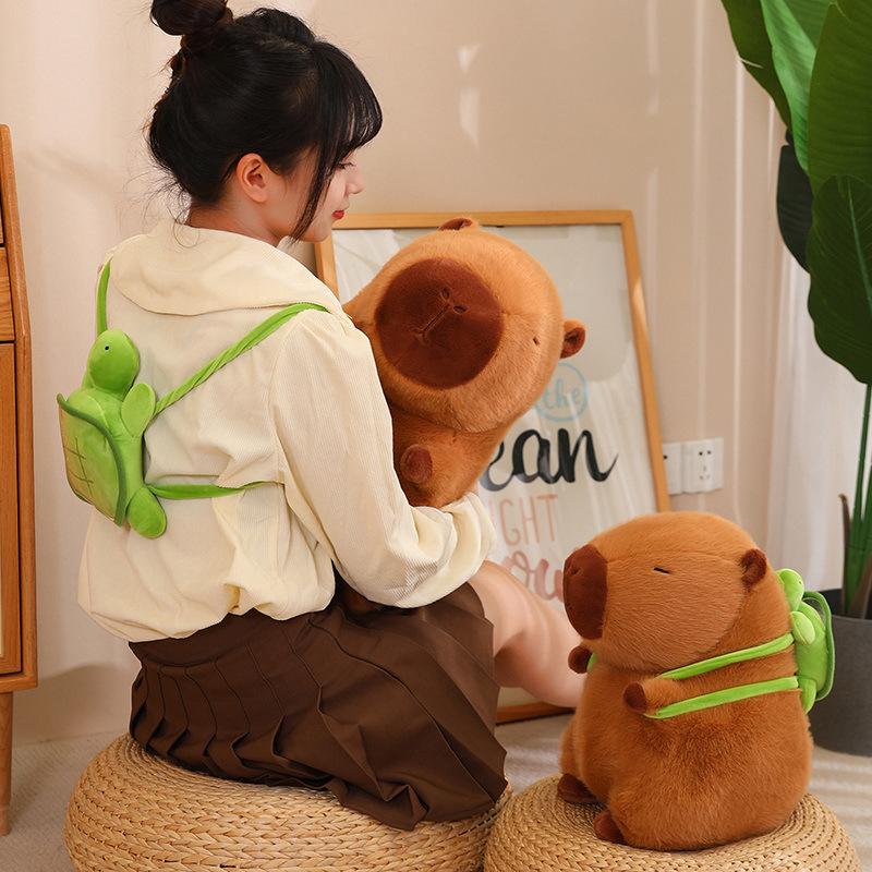 Sitting Snot Bear Backpack Capybar Doll Rag Doll Plush Toy Children Comfort Dolls Gift Girls Birthday Gift