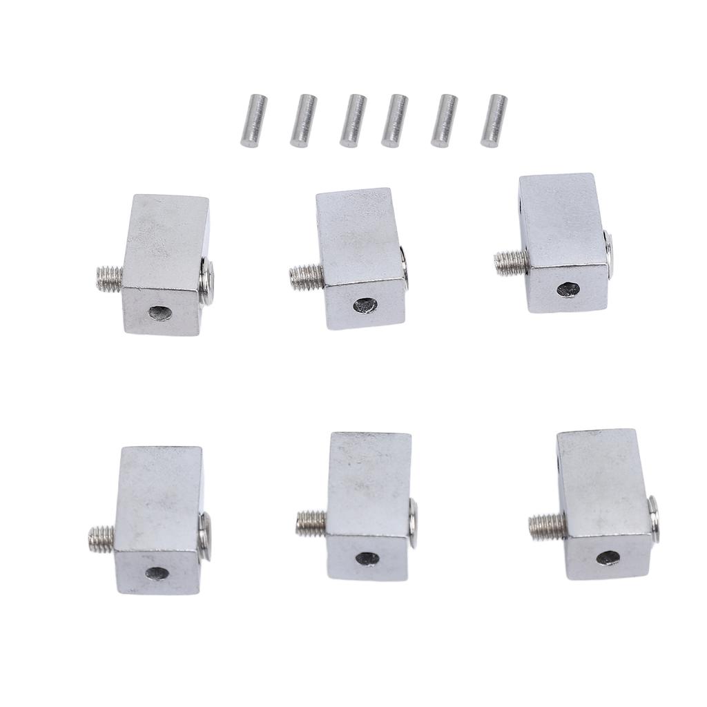 6Pcs Guitar String Locking Nut Split Type Bridge Lock Headless Electric Guitar Parts Accessories Silver
