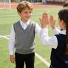 Gilet Maglione Scollo a V Stile Accademico per Bambini 2026 per Ragazzi e Ragazze, Maglia Leggera in Cotone Primavera/Autunno
