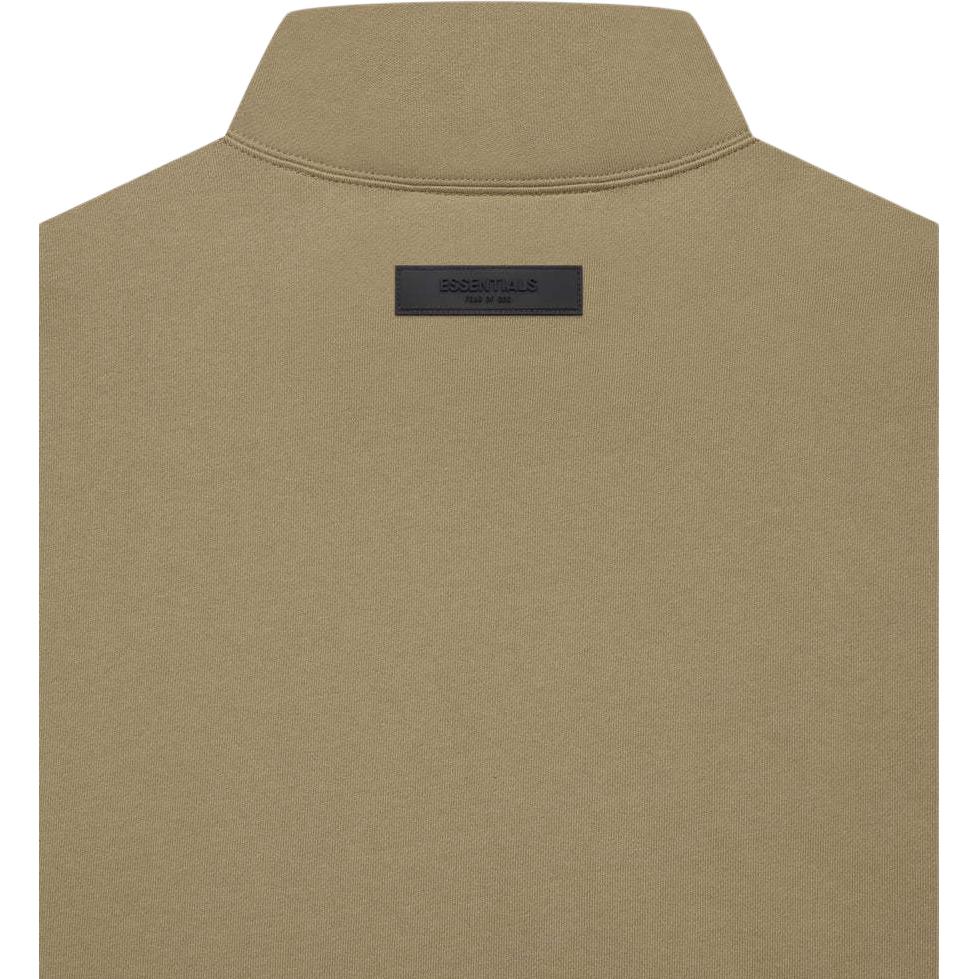 Fear of God Essentials SS22 Relaxed Mockneck Fleece-lined Sweatshirt With Logo Print Men Tops Oak-Brown FOG-SS22-927