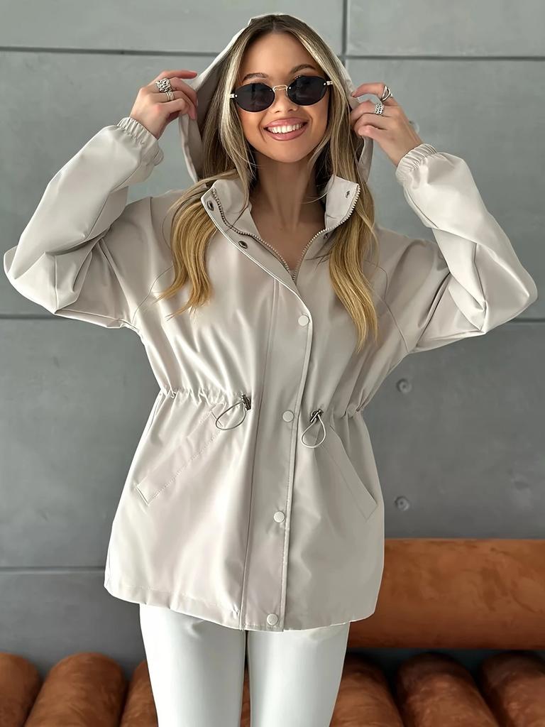 Women's Waterproof Jacket Slim Fit Windbreaker Windproof Jacket