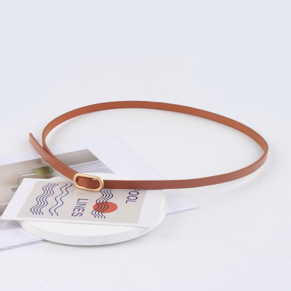 Luxury Design Leather Belt Elliptical Thin Waist Strap Women Trouser Dress Belts
