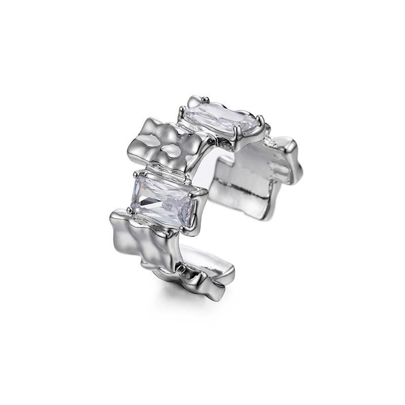 Korean Style Trendy Geometric Copper Ring For Women With Eyecatching Design Features And